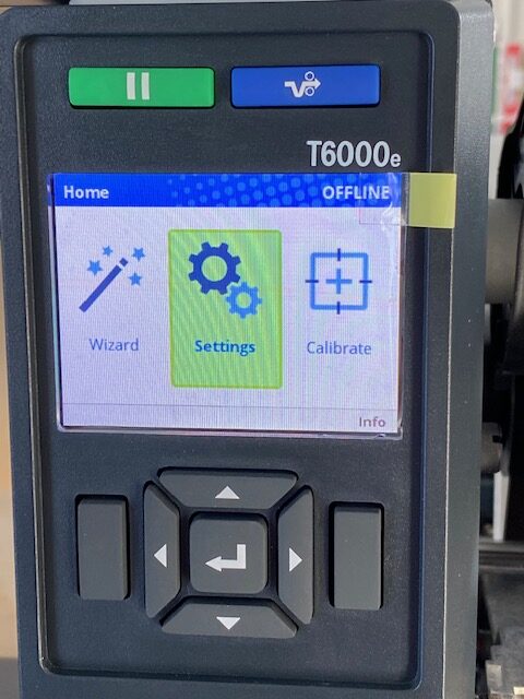 Calibrating Printronix T6000-Control Panel